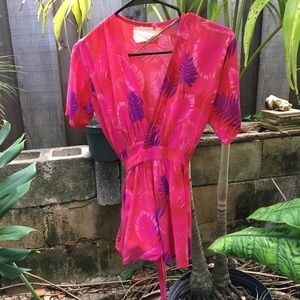 Acacia honey wrap dress